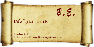 Bőjti Erik névjegykártya